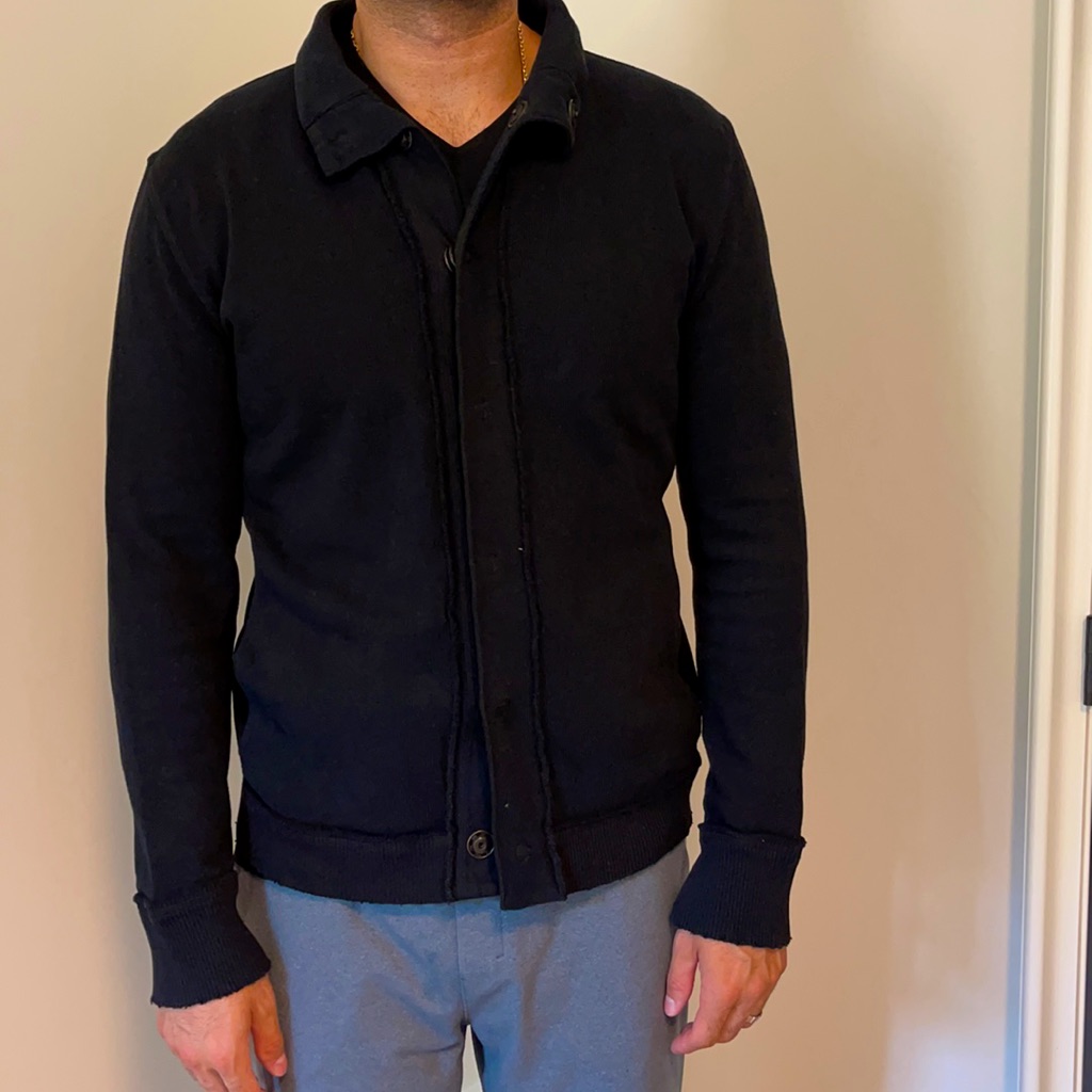 Black Large Button Up Cardigan